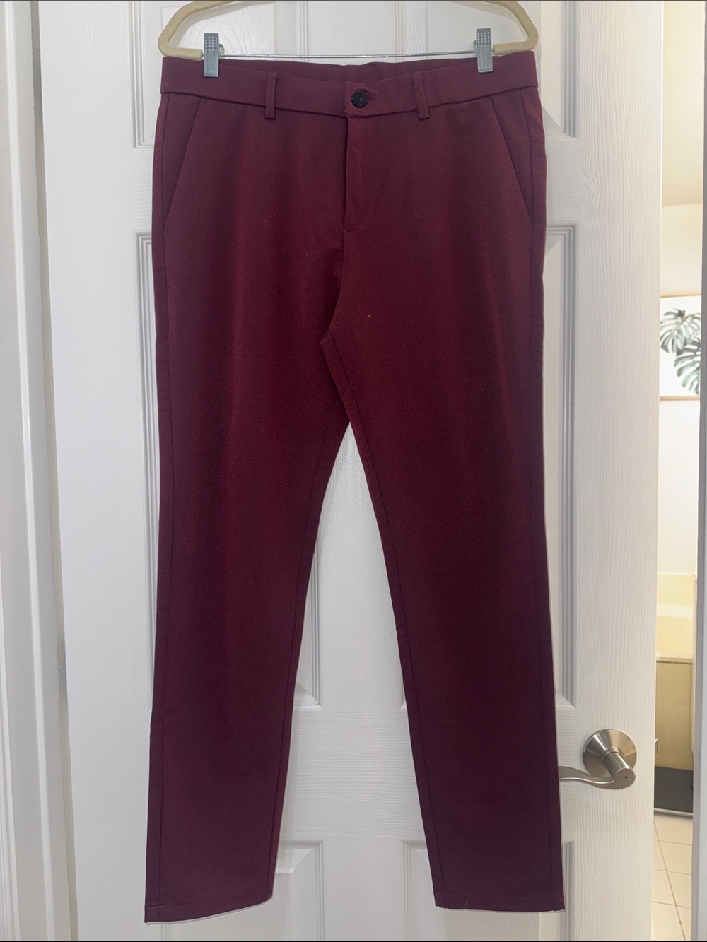 Men's Slim Maroon Chino Pants